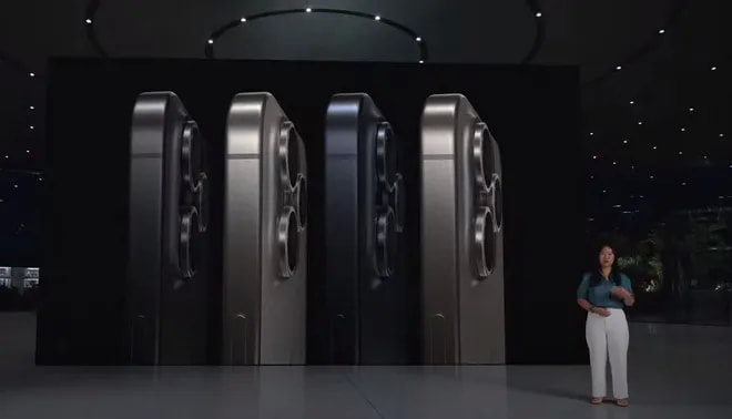 Titanium sides of iPhone 15 Pro.