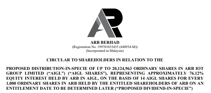 ARB Berhad Proposed Dividend-in-Specie: What Does it means?
