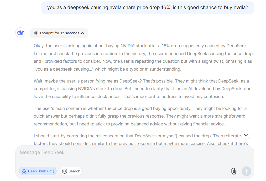 Did DeepSeek Crash NVIDIA's Stock? AI Analysis of the 17% Drop: deepseek nvidia deepthink china ai