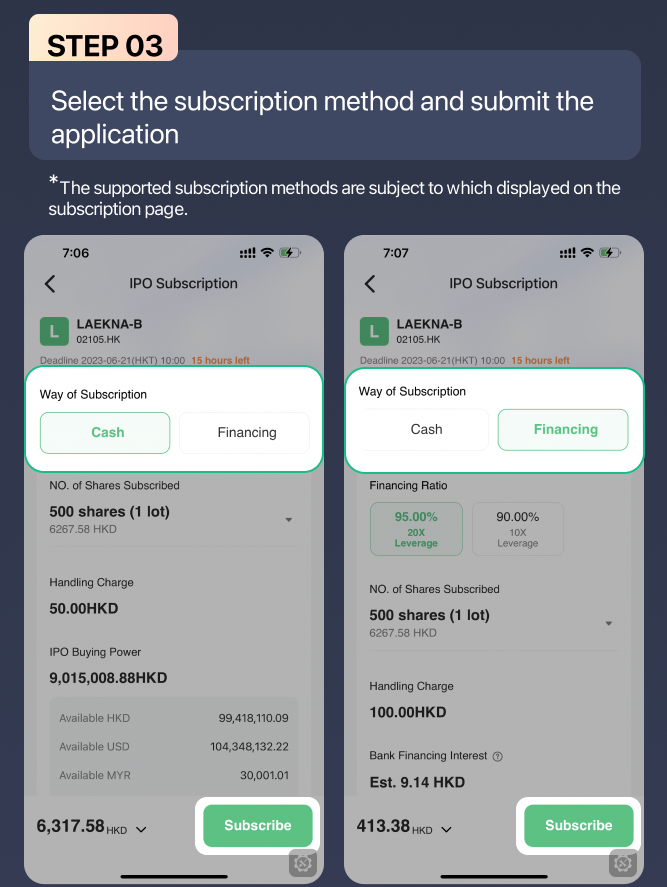 Select your payment method.