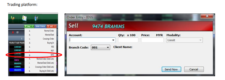 Choose IDSS Order Entry. It applies to IDSS Sell and IDSS Buy.