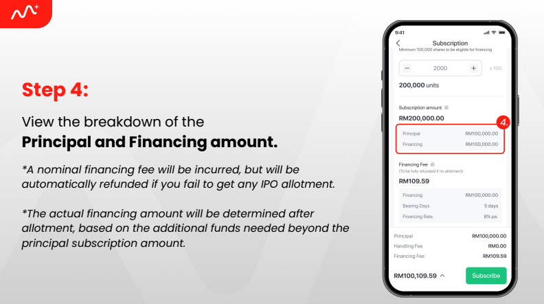 M+ Global提供 IPO 融资 - 高达 10 倍杠杆，解锁更多投资机会！: mglobal ipo financing step4 cn