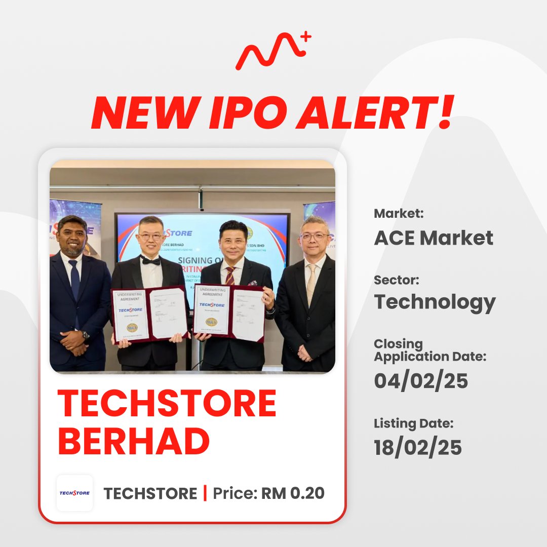 New IPO TechStore Berhad going to be listed in Bursa Malaysia on 18 February 2025