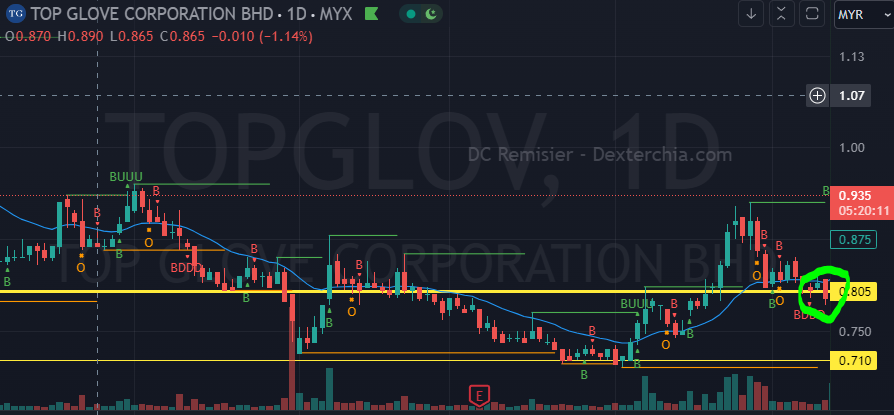 Topglove Share Price during 12 December 2023