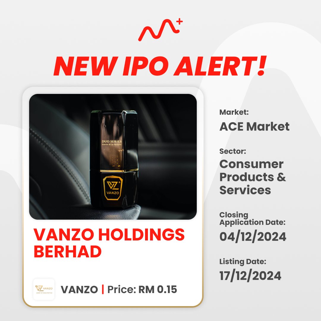 Vanzo Holdings Berhad going to be listed on Bursa Malaysia on 17 December 2024