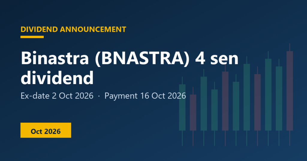 Binastra (BNASTRA) dividend 4 sen, ex-date 2 Oct 2026