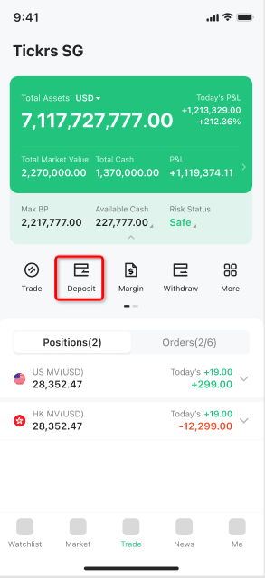 Deposit Instructions — M+ Global app screenshot 1