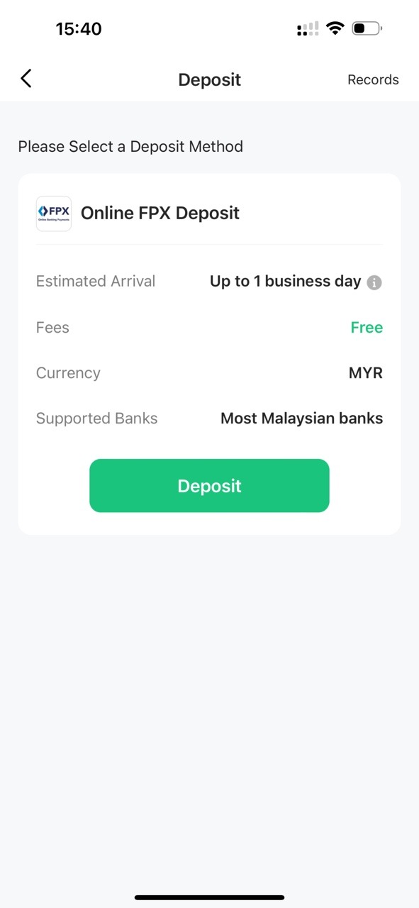 Deposit Instructions — M+ Global app screenshot 2