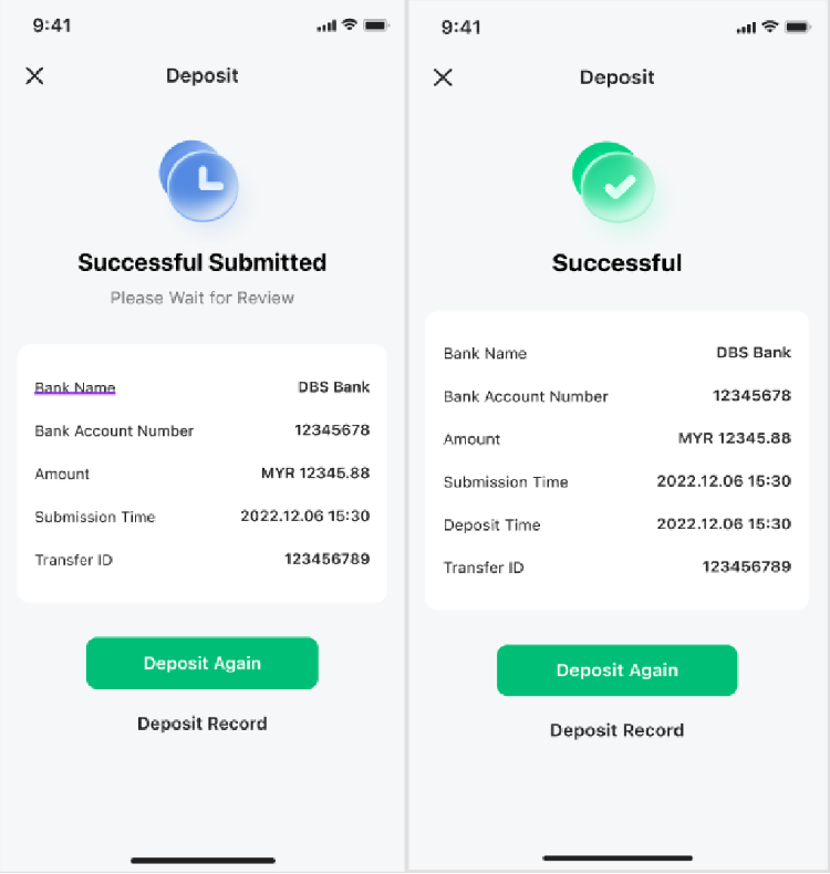 Deposit Instructions — M+ Global app screenshot 5