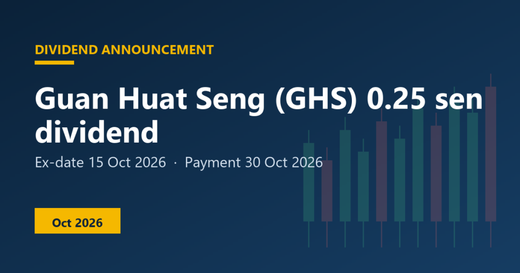Guan Huat Seng (GHS) dividend 0.25 sen, ex-date 15 Oct 2026