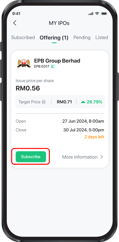 How to Apply for IPO Stocks — M+ Global app screenshot 2