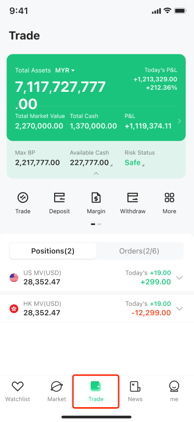 How to View Asset Information — M+ Global app screenshot 1