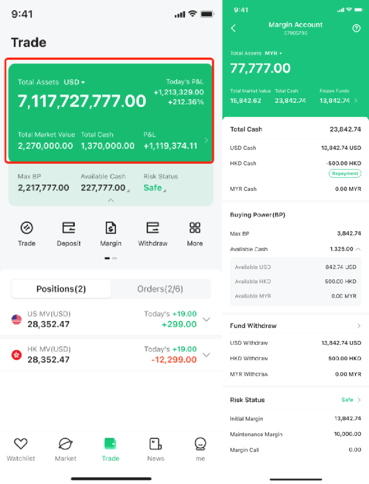 How to View Asset Information — M+ Global app screenshot 2