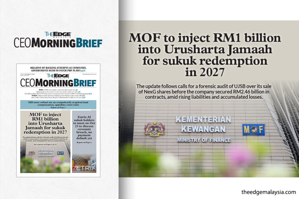 MOF to inject RM1 bil into Urusharta Jamaah for sukuk redemption in 2027