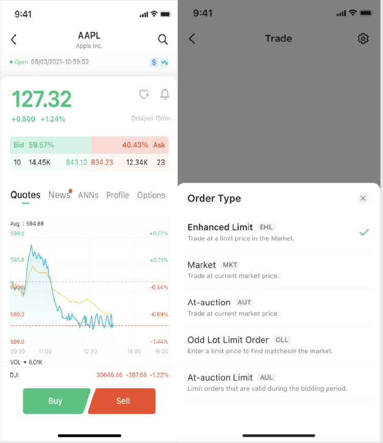 Order Type — M+ Global app screenshot 1