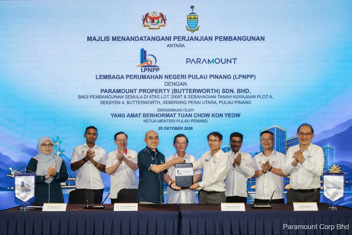 Paramount Property, Penang Housing Board sign agreement for Ujong Batu redevelopment