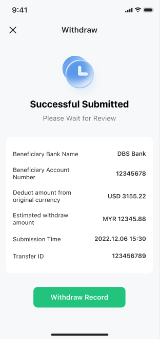 Withdrawal Instructions — M+ Global app screenshot 4
